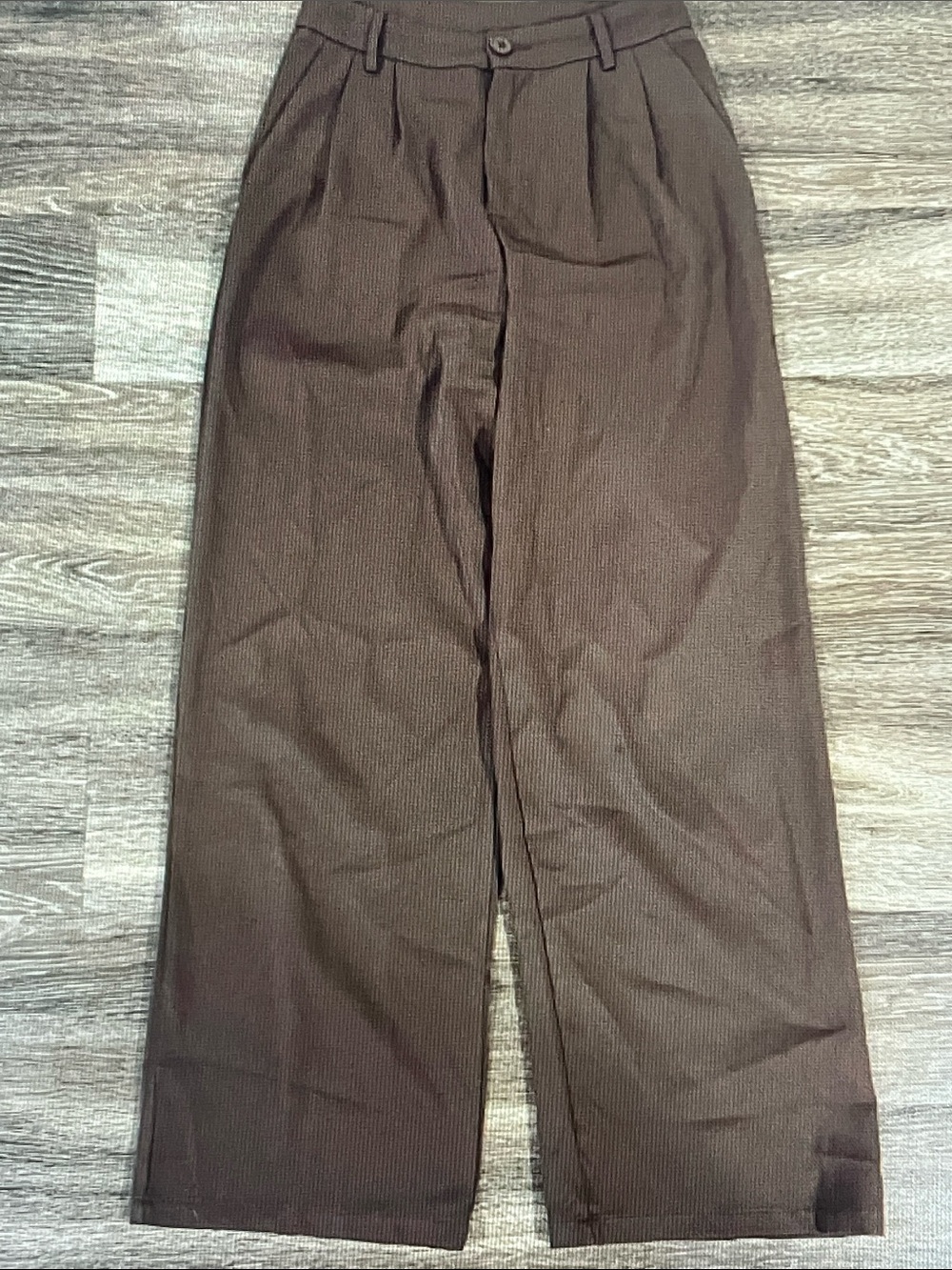 High Sierra Brown Pleated Wide-Leg Trousers